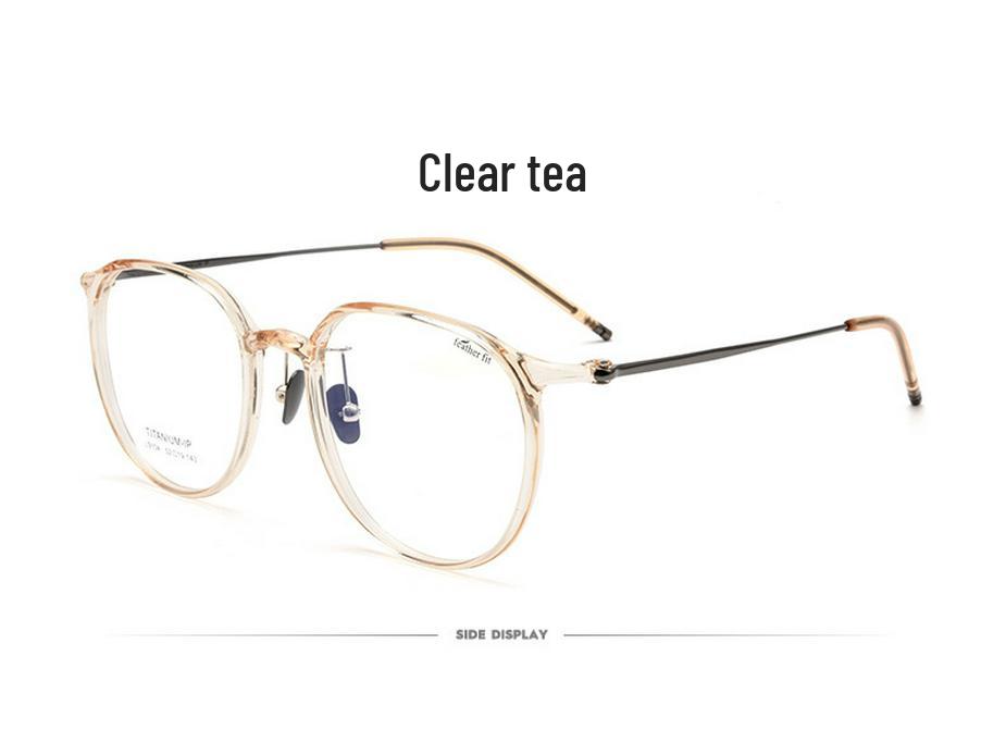 Женские сверхлегкие оправы для очков из чистого титана в корейском стиле для маленького лица, модель 9104 - очень широкие очки для миопии