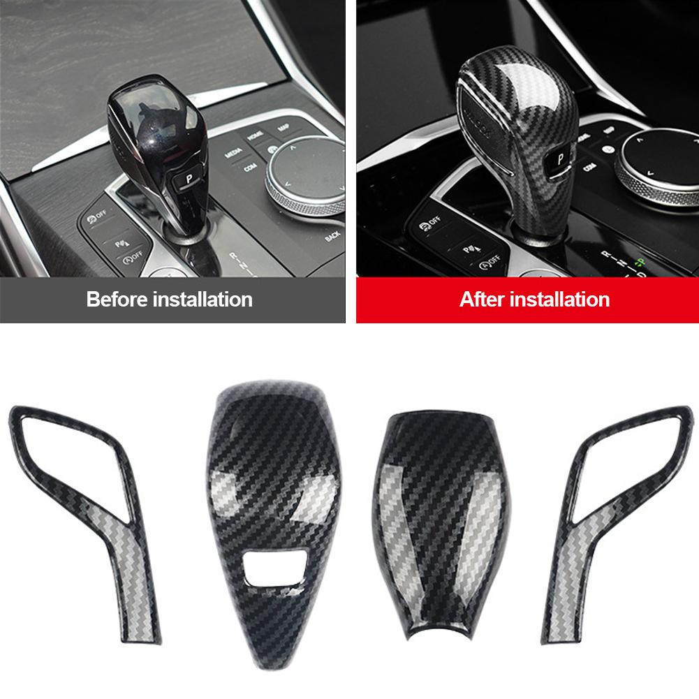 For BMW G20 G21 X3 G01 X4 G02 2024 G29 G22 G23 G26 F40 F44 G42 Carbon Fiber Gear Shift Knob Cover Trim Car Styling Accessories