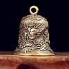 Vintage Brass Bell Carved Dragon Totem Exquisite Crafts Collectibles Hanging Ornament Chinese Feng Shui Desktop Decoration