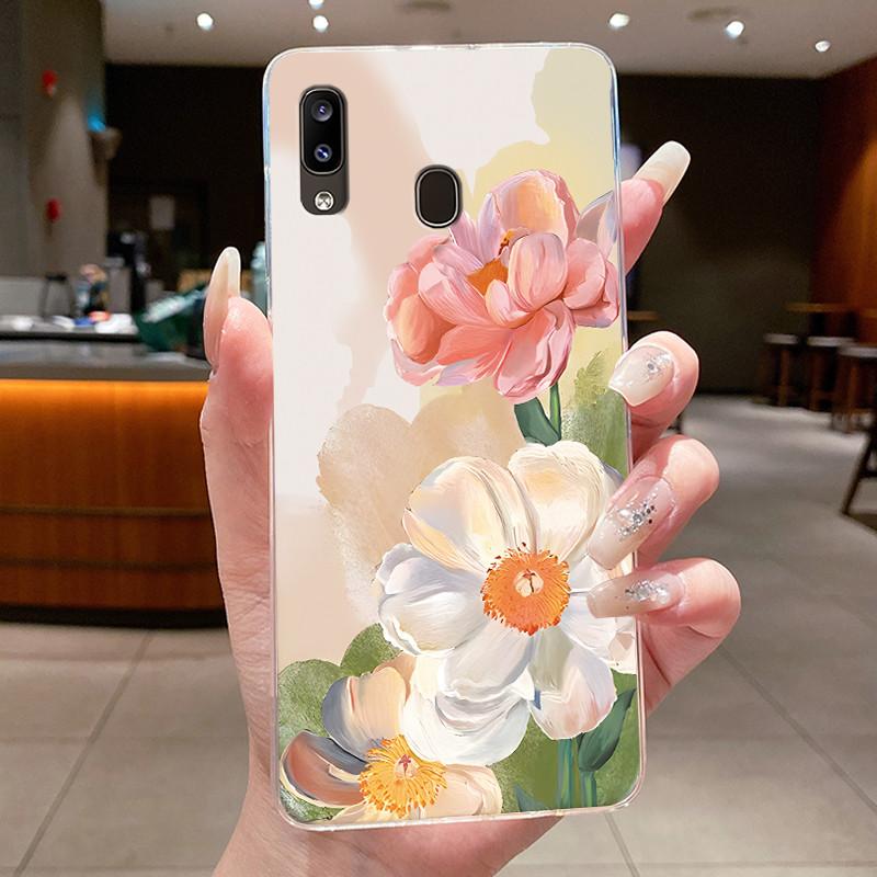 Phone Case For Samsung Galaxy A20E Flower Butterfly Protective Thin Cases For Samsung A20e Transparent Soft Silicone TPU Cover