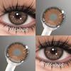 Eyeshare 1 пара натуральных коричневых контактных линз для глаз с серыми зрачками, 14,5 мм, большие красивые глаза, мягкие линзы, косметика