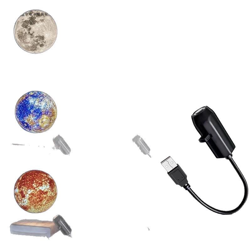 Проекторная лампа с питанием от USB, вращающаяся на 360°: Компактный прикроватный ночник