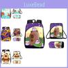 Doughnut Cubes Ice Capybara Cute Cartoon Pattern Backpack Three Set Piece