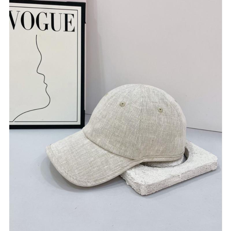 New Linen Baseball Cap, Large Brim Hemming, Breathable Summer Hat, Sun Protection and Sunshade, Fashionable and Versatile