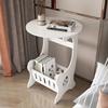 1pc Simple Multifunctional Bedside Table, Mini Circular Side Table, Coffee Table, Coffee Table, Sturdy Plastic Furniture, Suitable for Living Rooms