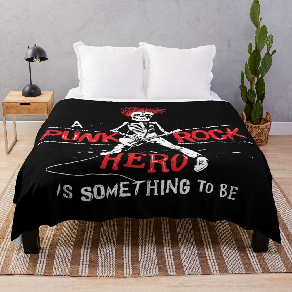 Punk Rock Hero Throw Blanket