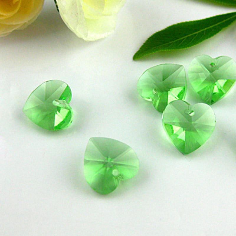 Аксессуары Подвески Изготовление ювелирных изделий Разноцветные стеклянные подвески Свободные разделительные бусины Craft DIY 10 шт 14 мм Кристалл Сердце