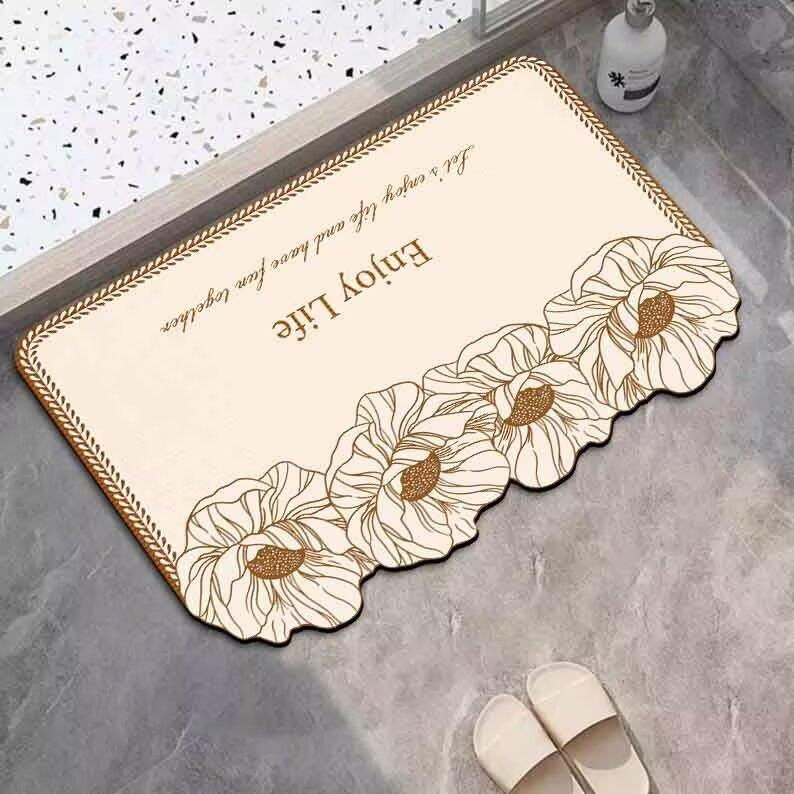 Diatom Mud Floor Mat Bathroom Toilet Toilet Entry Door Water Absorption Quick Drying Non-slip Foot Pad Entry Door Carpet