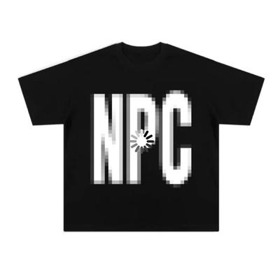 Винтажная футболка с принтом NPC из игры, унисекс, женская, смешная, с графикой Glitch, оверсайз, повседневная, с коротким рукавом, уличная одежда, топ