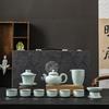 Ru Kiln Ice Crack Kung Fu Tea Set Household Living Room Ceramic Brewing Teapot Open Light Luxury Teacup High-end Gifts
