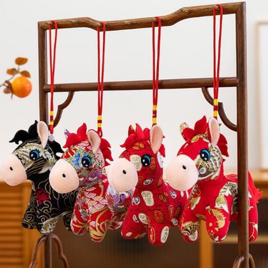 Кукла Лошадь Удачи в Год Лошади Национальный Стиль Благоприятные Благословения Фигурка Лошади Китайский Зодиак Плюшевая Игрушка Лошадь