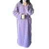 Women's Flannel Nightgown Fuzzy Fleece Sleepdress Loose Crew Neck Long Nightdress with Pockets Cozy Plush Warm Winter Pullover Loungewear
