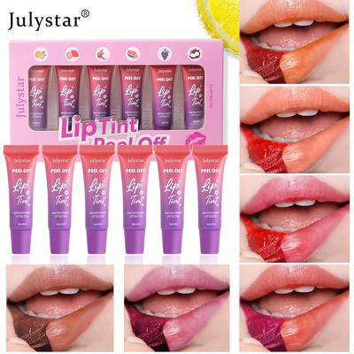 Julystar Набор матовых помад-плёнок и блесков с ароматом фруктов - Стойкие, Водостойкие, Базовый цвет.