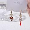 Сакура для девочек Цветочные животные Корейские висячие серьги Женские серьги-гвоздики Китайские серьги-подвески