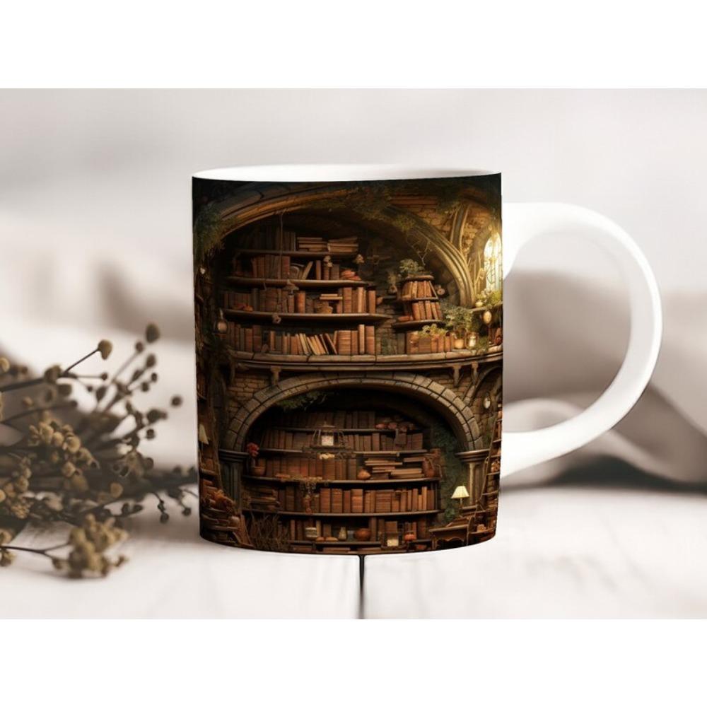 Библиотека керамическая кофейная кружка книжная полка книга фанат чашка для чая чтение