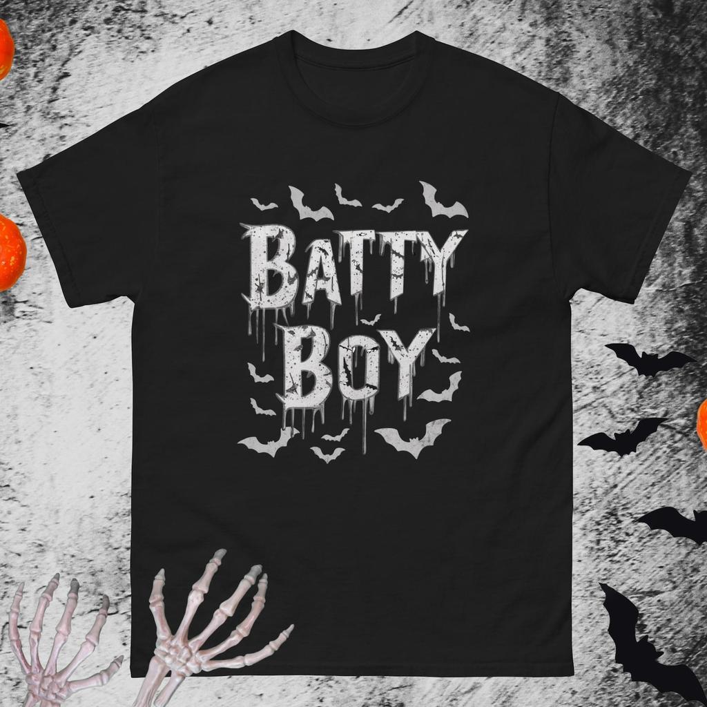 Funny Gay Tshirt Batty Boy Shirt LGBTQ Pride Bat Tee For Boys Spooky T-shirt For Gay Men Goth Horror Gift Bat Costume
