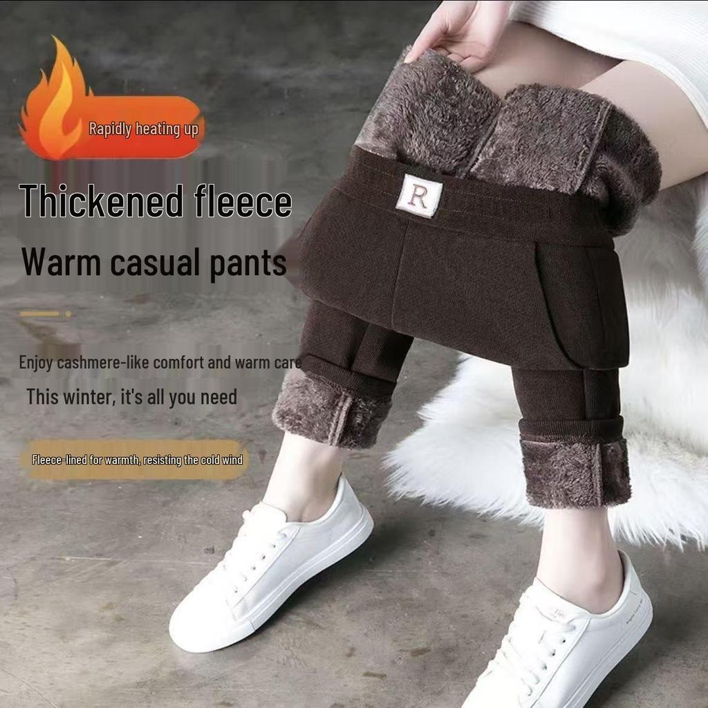 Женские гаремные брюки на флисовой подкладке из шенилла, утолщенные, больших размеров, повседневные, прямого кроя.