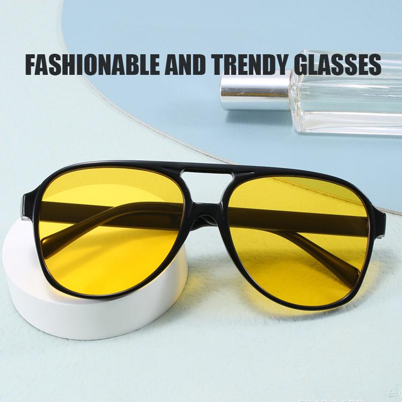 Trend Большие солнцезащитные очки Классические женские и мужские большие солнцезащитные очки с двойной переносицей в оправе Женские очки с большой оправой