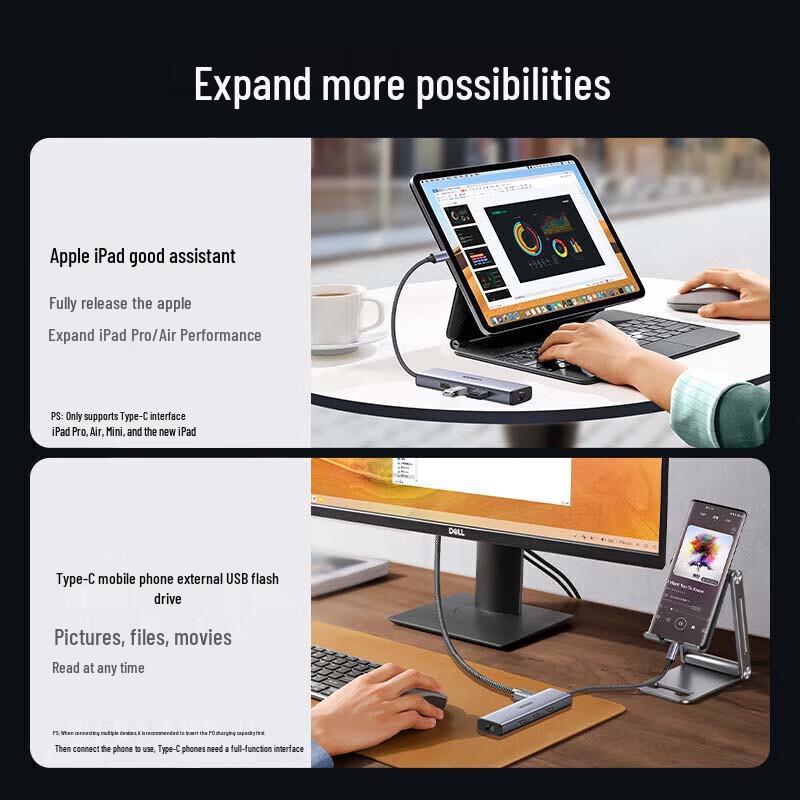 Ugreen 6-портовый USB-C хаб с Gigabit Ethernet и HDMI