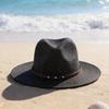 (One Size, Black) Men Straw Panama Hat, Wide Brim Sun Hat Lightweight Summer Top Hat for Outdoor Beach