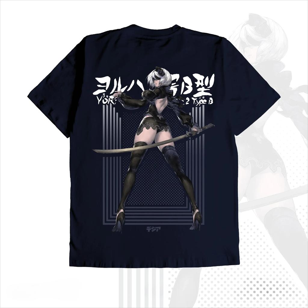 2026 Hot Sale NieR Automata YoRHa No.2 Type B 2B Print T-shirt Men Oversized Cotton Short Sleeve Japanese Anime Streetwear Tees Men Casual Top