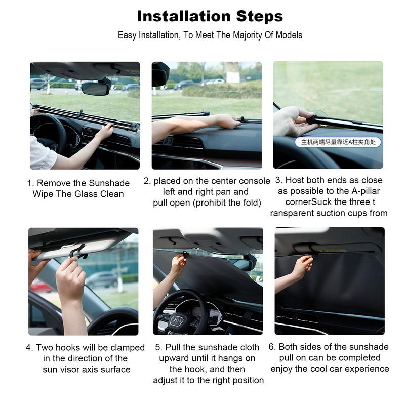 Выдвижной солнцезащитный козырек для автомобиля Выдвижной солнцезащитный козырек на лобовое стекло автомобиля Регулируемая длина внутреннего солнцезащитного козырька с крючком Двойной стержень