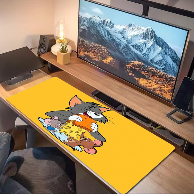 Tom and Jerry Print Cushion Non-slip Laptop Tablet Big Mousepad XXL Mat Mini PC Playmat With Lock edge