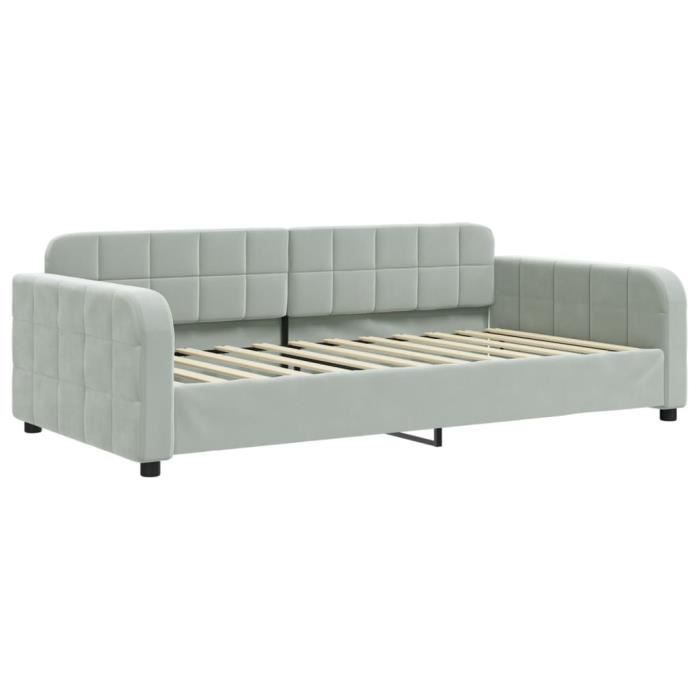 VidaXL Daybed Light Grey 100x200 Cm Velvet 354065