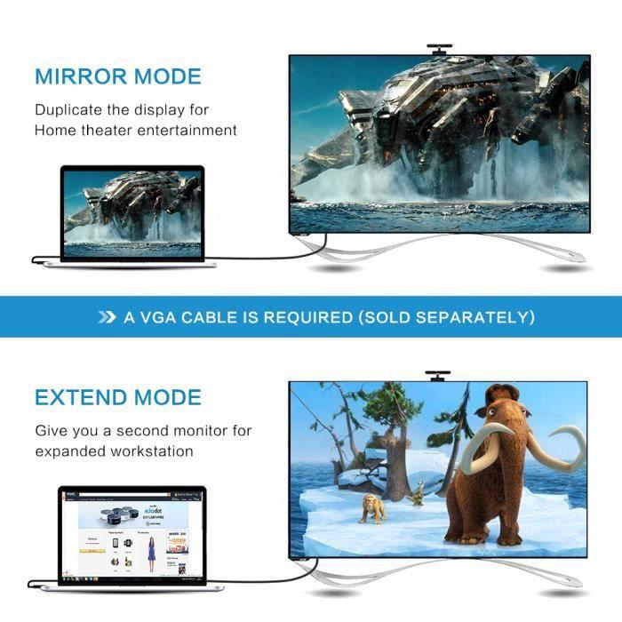 HDMI To VGA Adapter - High Quality - 1080P - Audio Support - HDMI Male - VGA Female