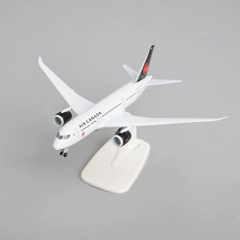 20 см Металлический Масштабный Самолет Авиакомпания Air Canada B787 Модель Самолета Игрушка Литой Металлический Самолет Конструктор С Колесами Коллекция