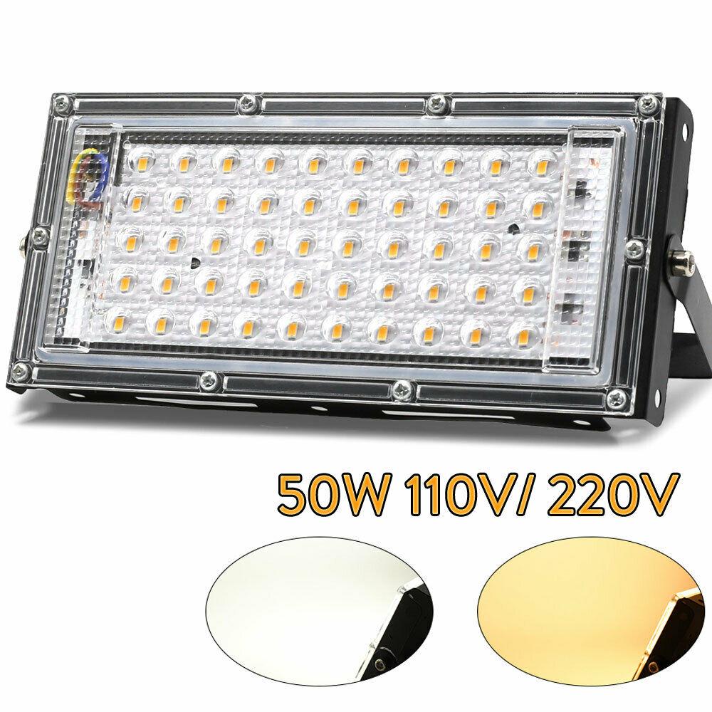 Светодиодный прожектор 50 Вт, водонепроницаемый уличный прожектор, 110 В/220 В, охранные фонари