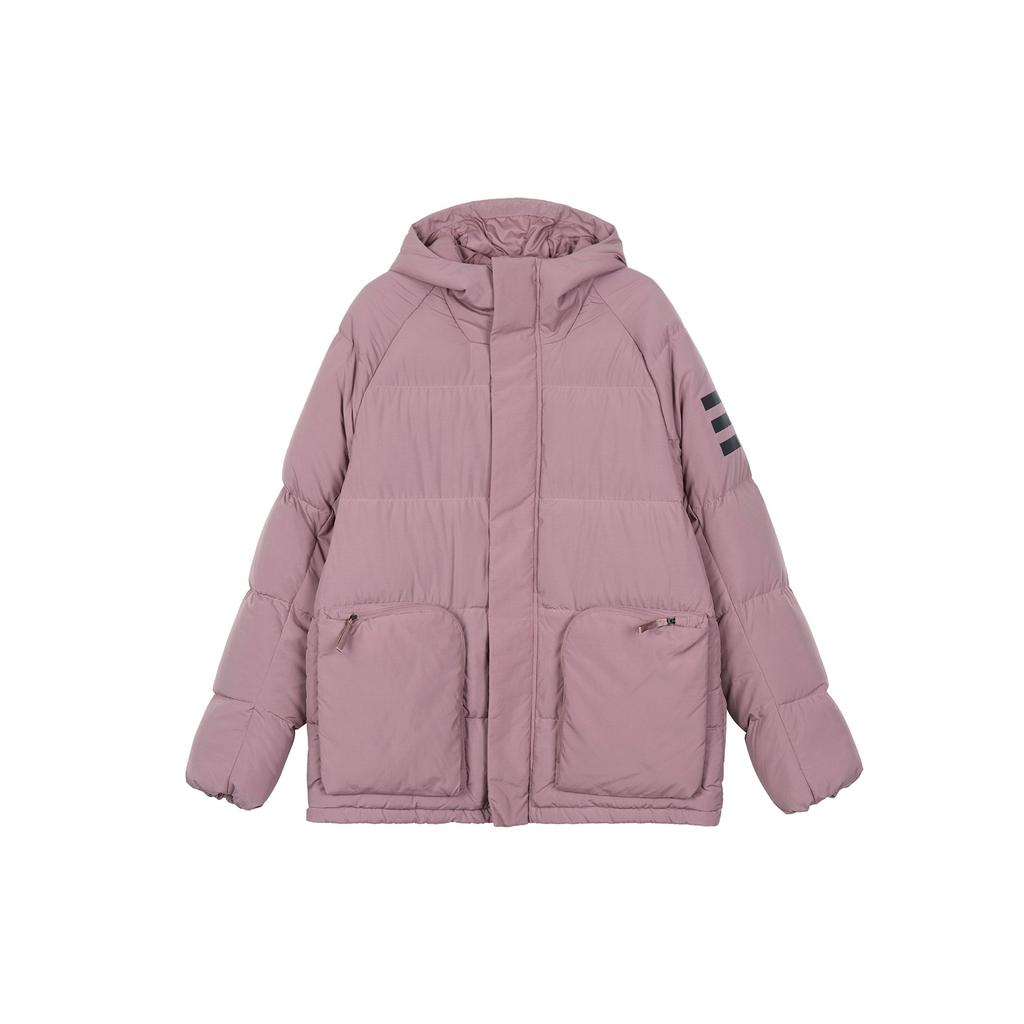 adidas Теплый пуховик с капюшоном и однотонным логотипом, мужская верхняя одежда Mystery-Oxide-Red HD8905