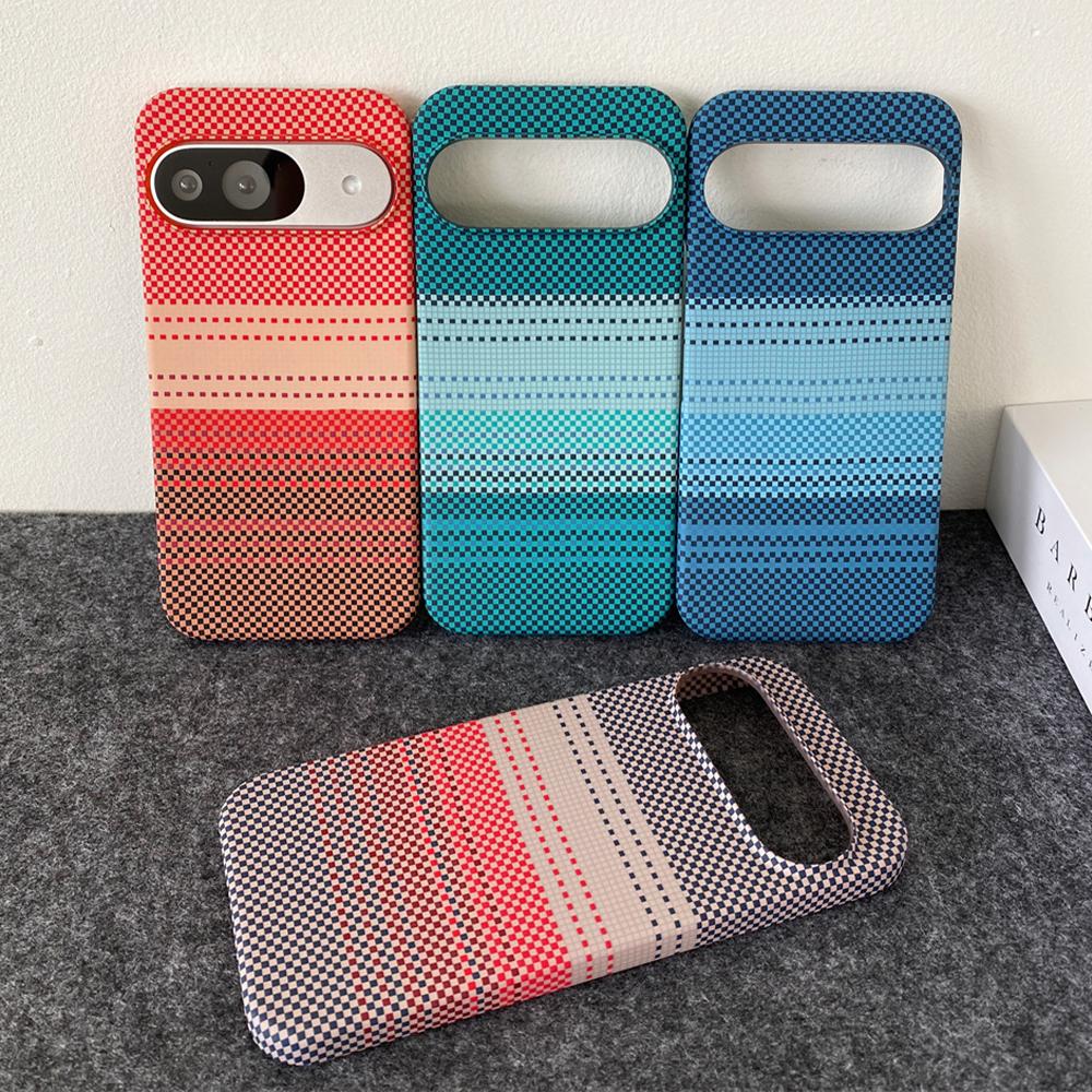 Luxury Colorful Kevlar Pattern Magnetic Phone Case For Google Pixel 8 7 9 10 Pro XL For Magsafe Wireless Charging PC Hard Cover