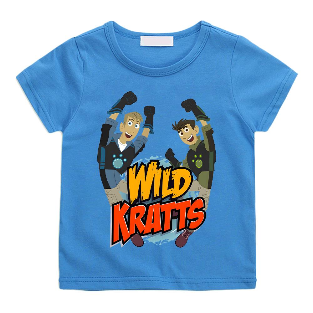 Wild Kratts Cartoon T-shirt Anime Print New Tshirt Children Fun Top Adventure Cartoon Tees Cool Boys Short Sleeve Clothes