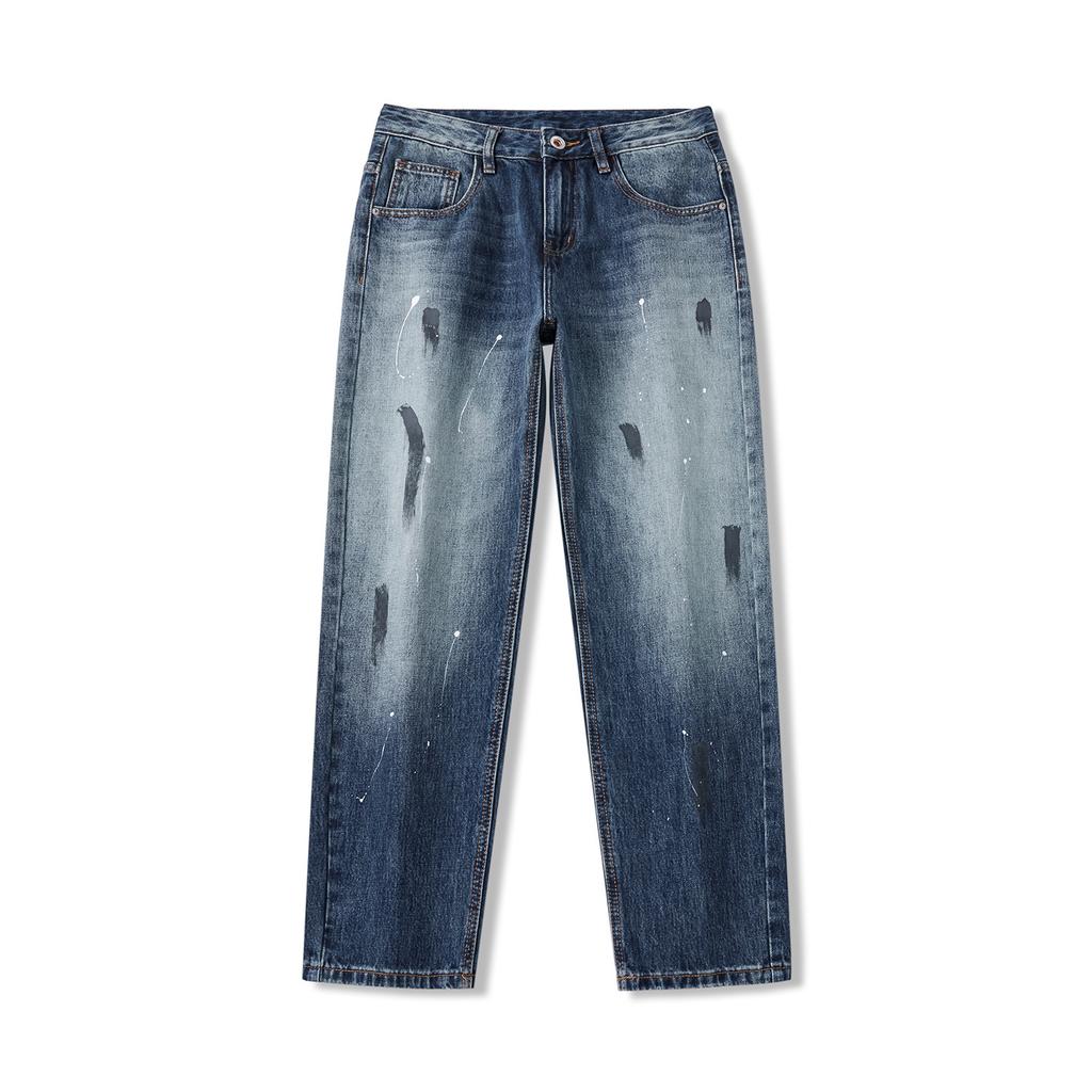 New Autumn Hip-hop Spray Painted Jeans Men's Street Versatile Personality Pants