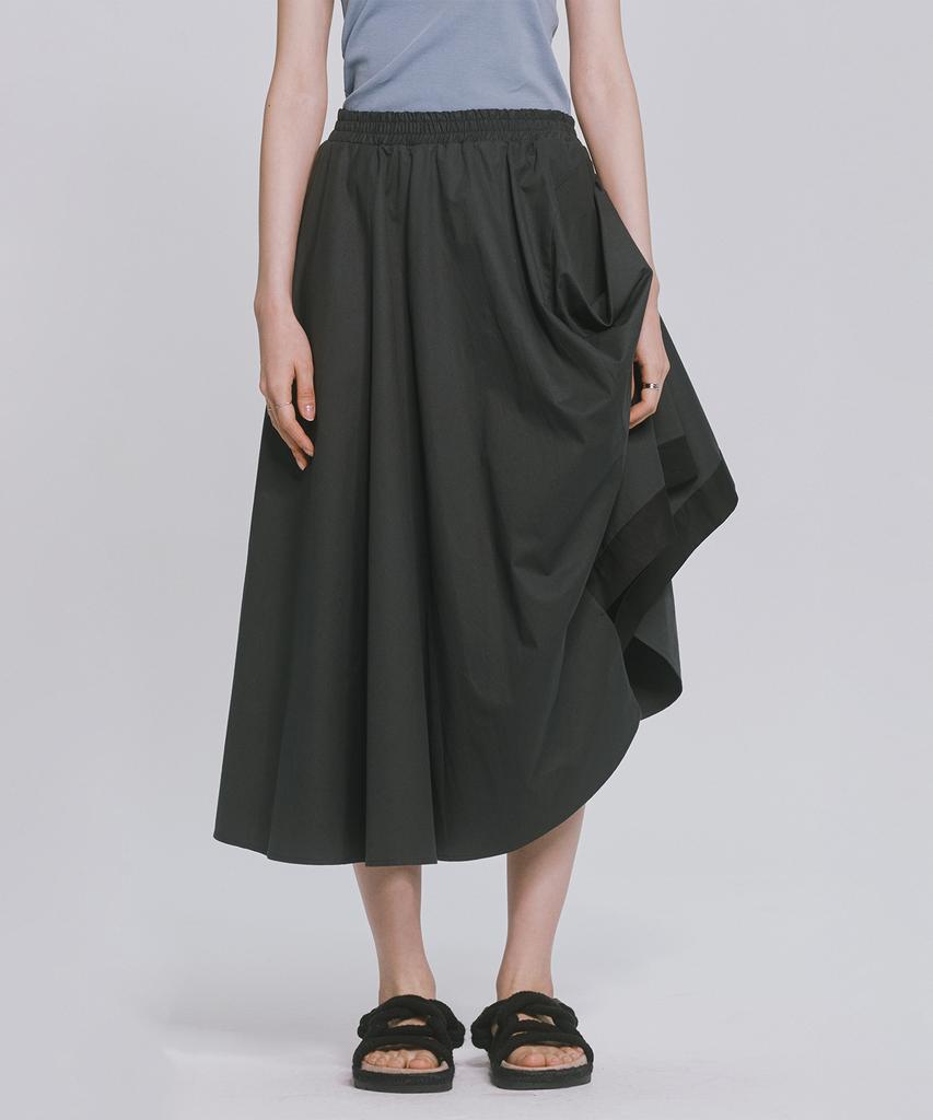 Monophobia Puff Flared Skirt Gray