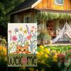 Spring Summer Floral Garden Flag 12x18 Inch Vertical Double Sided Colorful Flowers Welcome Yard Decor Farmhouse Outdoor Burlap Flag