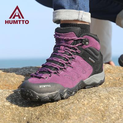 Походная обувь, зимние износостойкие амортизирующие кожаные ботильоны для женщин, уличные нескользящие треккинговые женские кроссовки