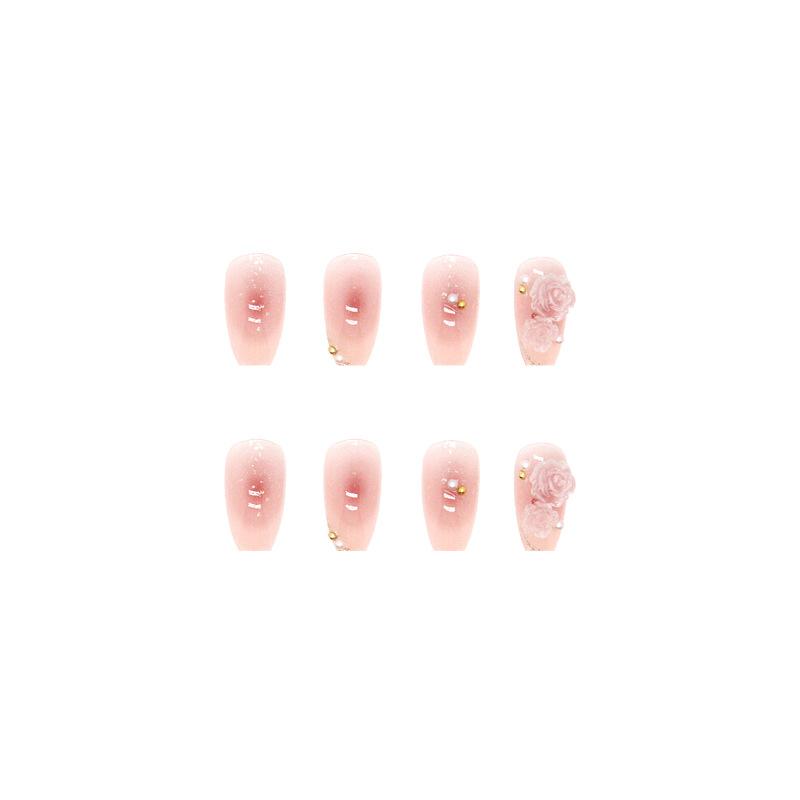 Меняющий цвет трехмерный рельефный камелия, накладка для ногтей, накладной ноготь, носимая наклейка для ногтей, трехмерный хайлайт, бриллиантовая накладка для ногтей