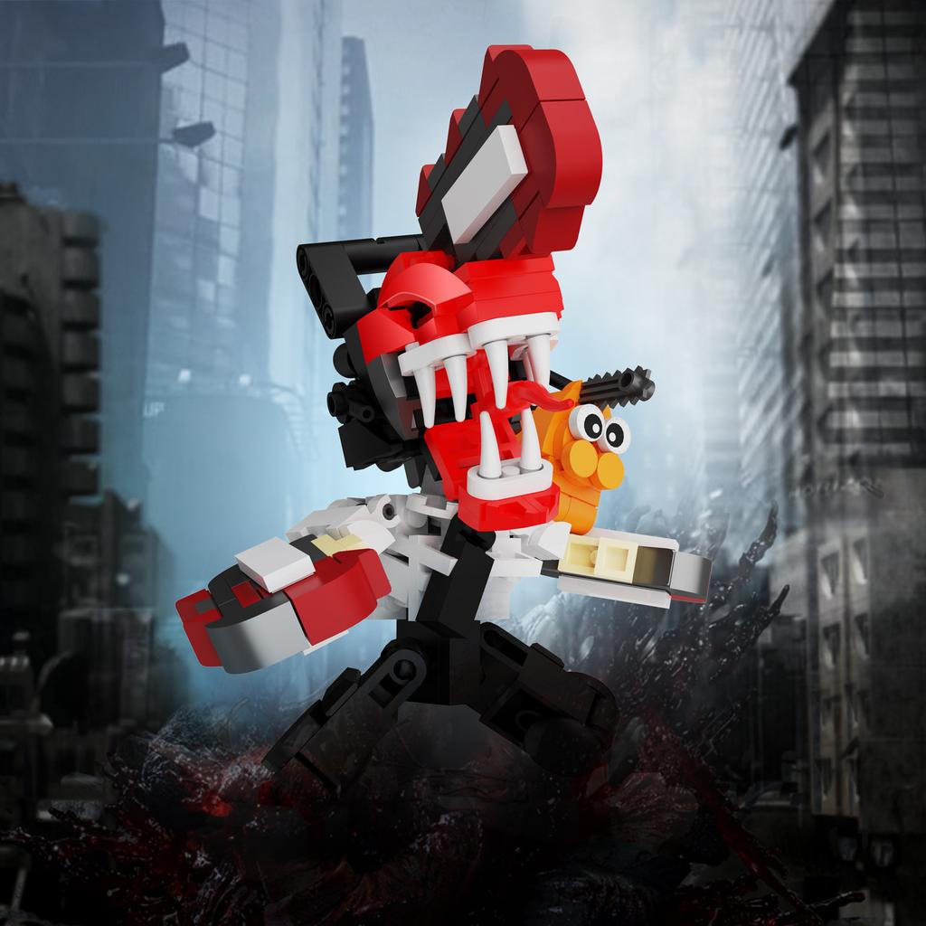 Новейшая коллекция высококачественных строительных блоков Brickheadz по мотивам «Человека-бензопилы» Мультяшные фигурки Дендзи и персонажа-собаки Кищы Блоки Игрушка Подарок для детей