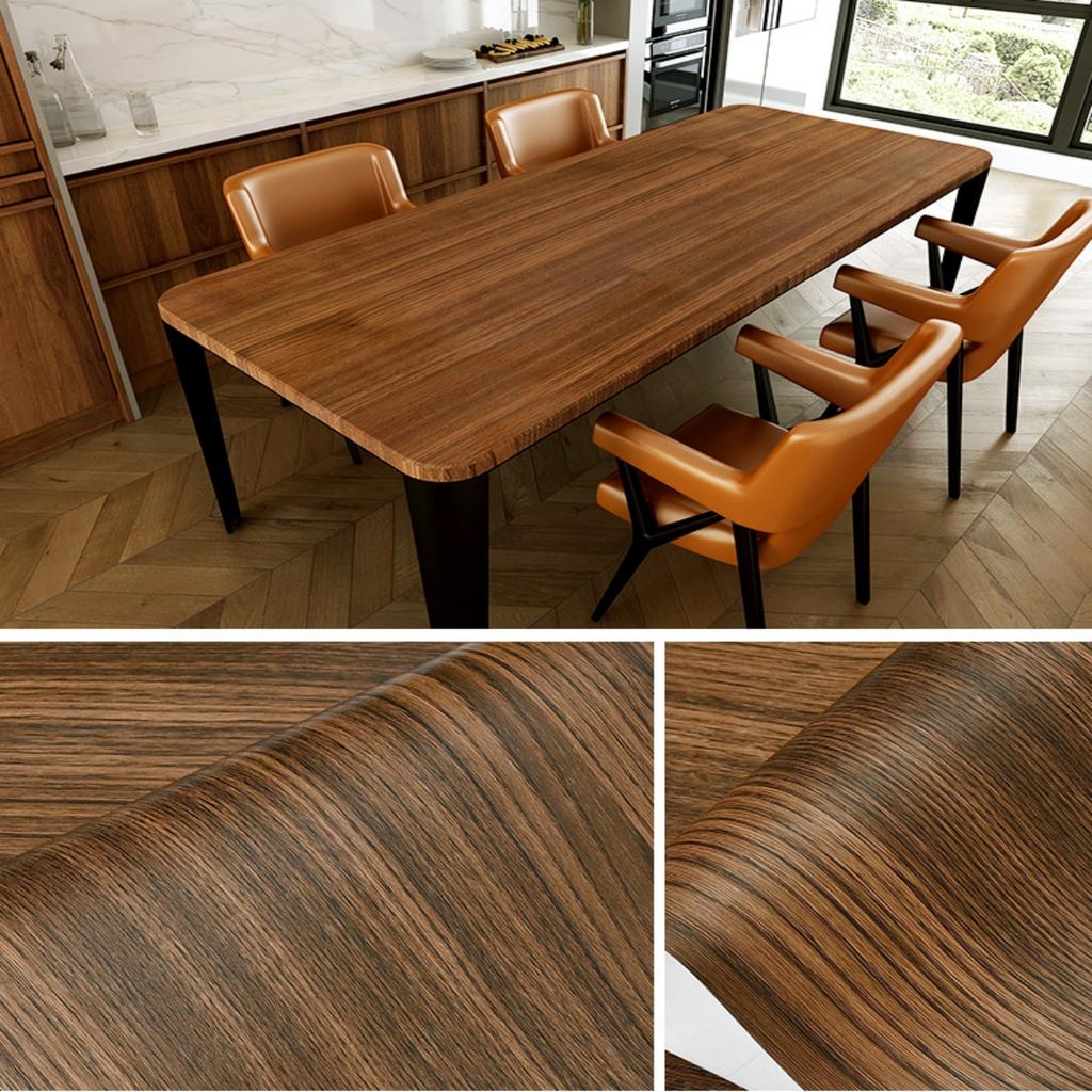 Ширина 55 см Обои ПВХ с текстурой дерева для двери, шкафа, стола, мебели, водонепроницаемые самоклеящиеся наклейки, пленка для домашнего декора