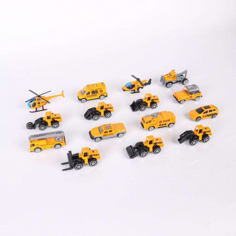 Dodam Dodam Premium 15-Piece Metal Toy Car Set for Kids - Heavy Equipment Collection, 1 Pack
