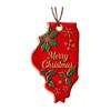 State Pride Christmas Ornaments Acrylic State Shaped Xmas Tree Hanging Decoration for Holiday Home Decor