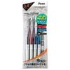 Pentel Ballpoint Gel EnerGel 4 Colors Bonus Refill Set Pen, Ink, Infree, 0.4mm, XBLN74TL-4STA, +