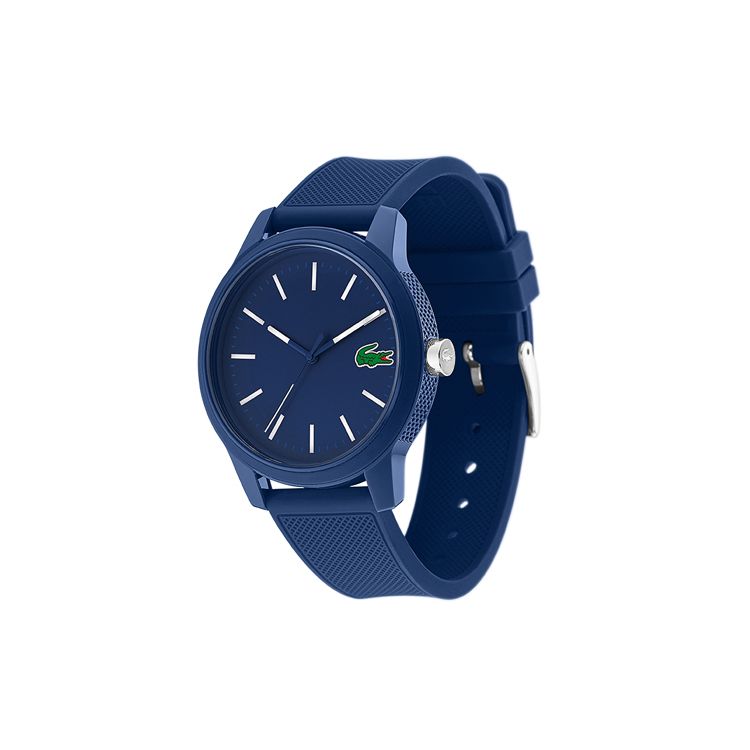 Lacoste Серия 12.12 Кварцевые часы Ремешок из смолы Синий циферблат Женские Минималистичный Модный Водонепроницаемые Классический Синий Логотип Женские часы 2000955