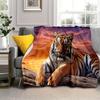 Tiger print flannel blanket comfortable soft flannel blanket animal 3D high definition print home blanket
