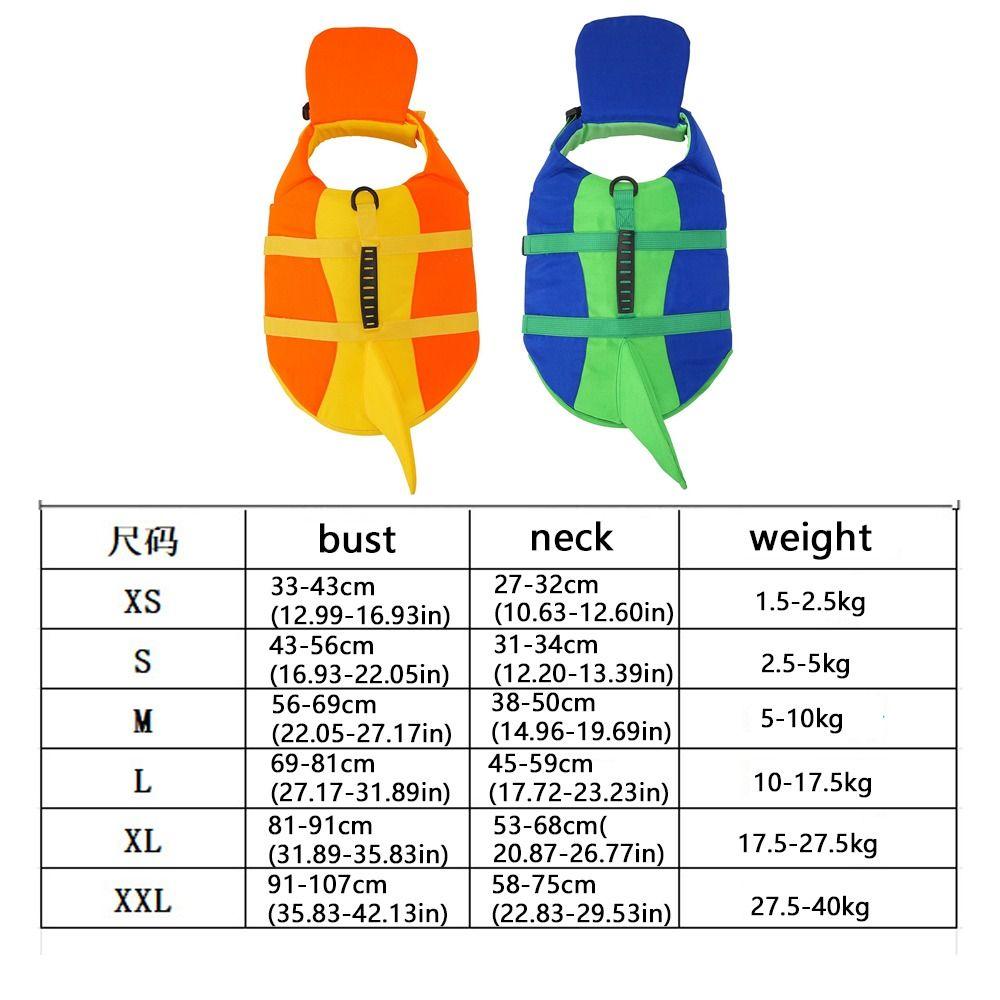 Superior Buoyancy Pet Life Jacket Shark Shape Dog Swimming Suit Dog Life Vest Water Safety