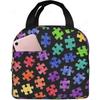 Adults/Men/Women Colorful Autism Awareness Pattern Reusable Lunch Bag Snacks Storage Organizer for Work Office Outdoor