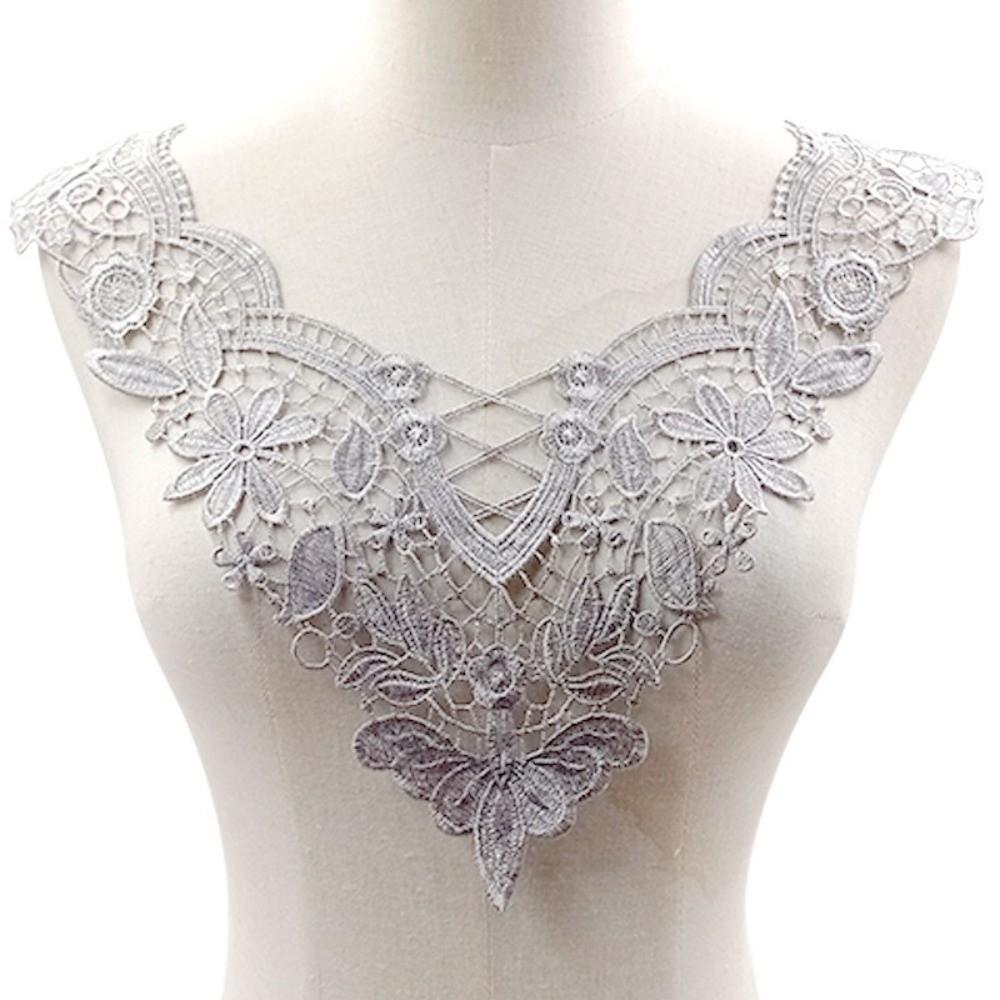 Handmade Embroidered Flower Collar Elegant Hollow Out Trim DIY Sewing Supplies