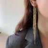 Элегантные блестящие длинные серьги-цепочки с кисточками и стразами Новые модные корейские серьги-сердечки с застежкой Вечерние украшения Подарки
